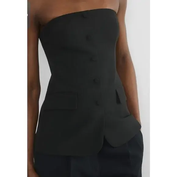 NWT Babaton Aritzia Insider Strapless Top Black Size 6 Womens - Picture 2 of 9